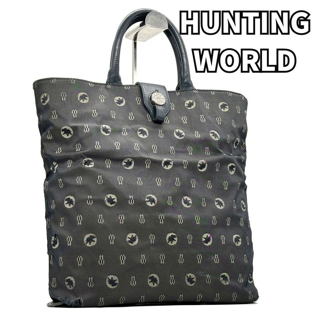 定価10万 未使用タグ付 Hunting World トートバッグ A4収納可能 ハンティングワールド トートバッグ デカロゴ A4収納可能 近年