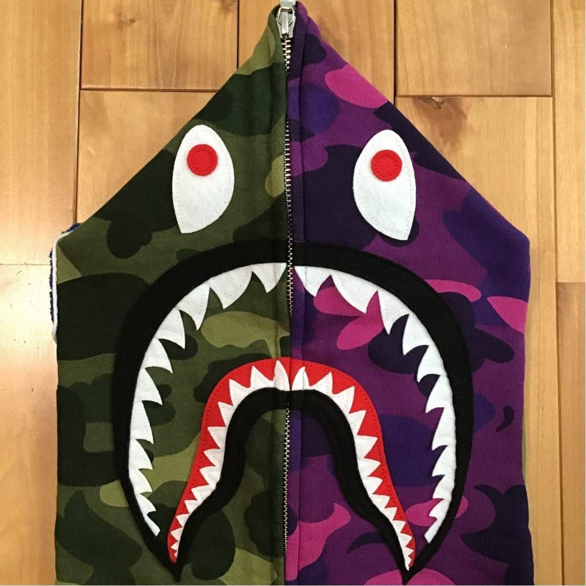 68cmx52cmpurple camo shark hoodie シャークパーカー