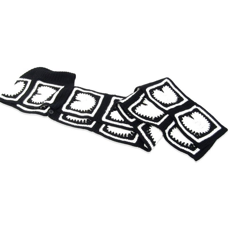 BASICKS ベイシックス BS Crochet Stall Balaclava S2.5-1208 クロシェ ストール バラクラバ フード マフラー 黒 F 35004225