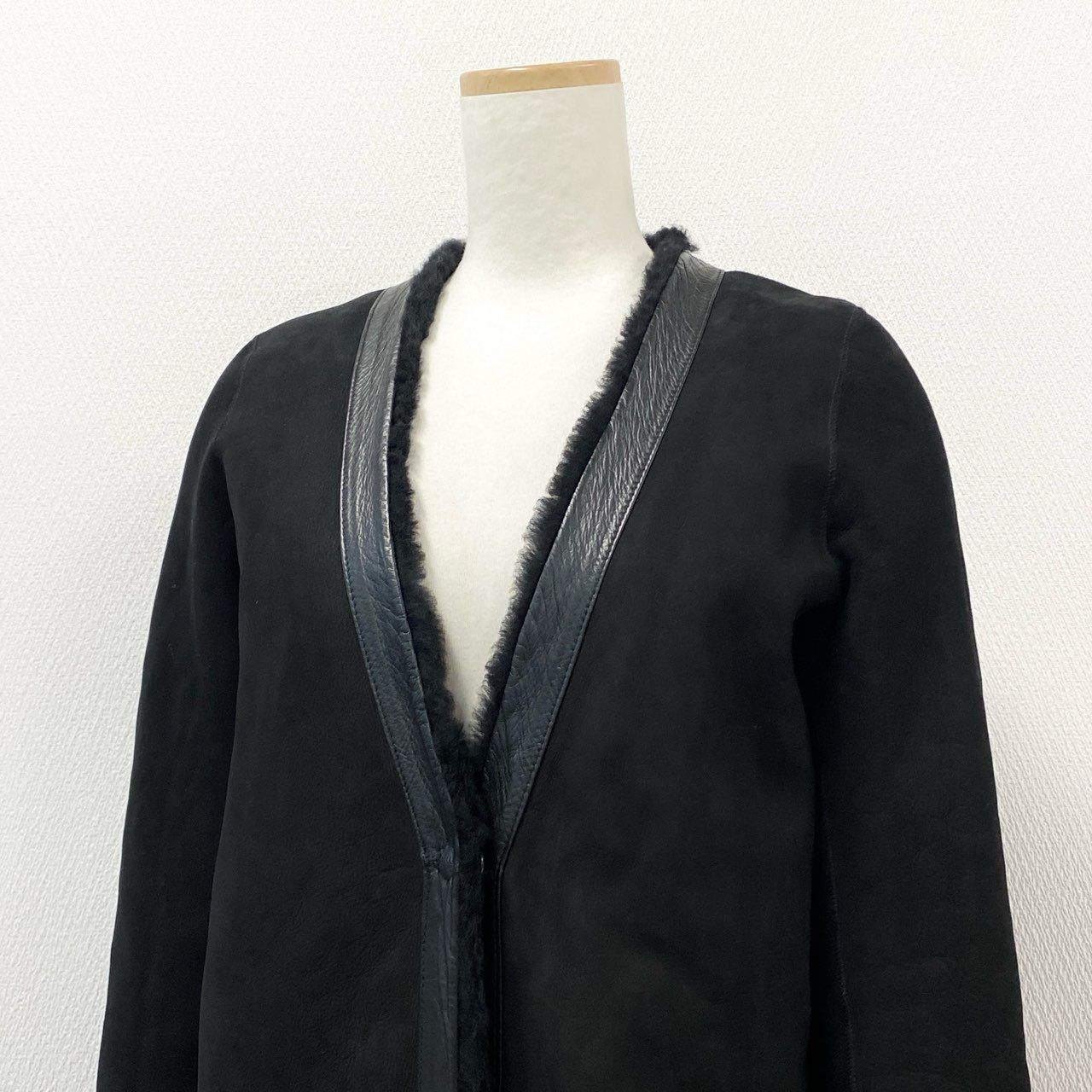 ☆定価40万☆ Karl Donoghue 美品 ラビットファーコート 英国製S karl donoghue ラビットファー ポンチョ レザー