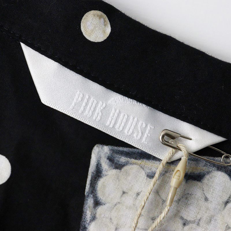 ピンクハウス PINK HOUSE Pearl snow ワンピース |ブラック トップス 長袖 ピンタック レース