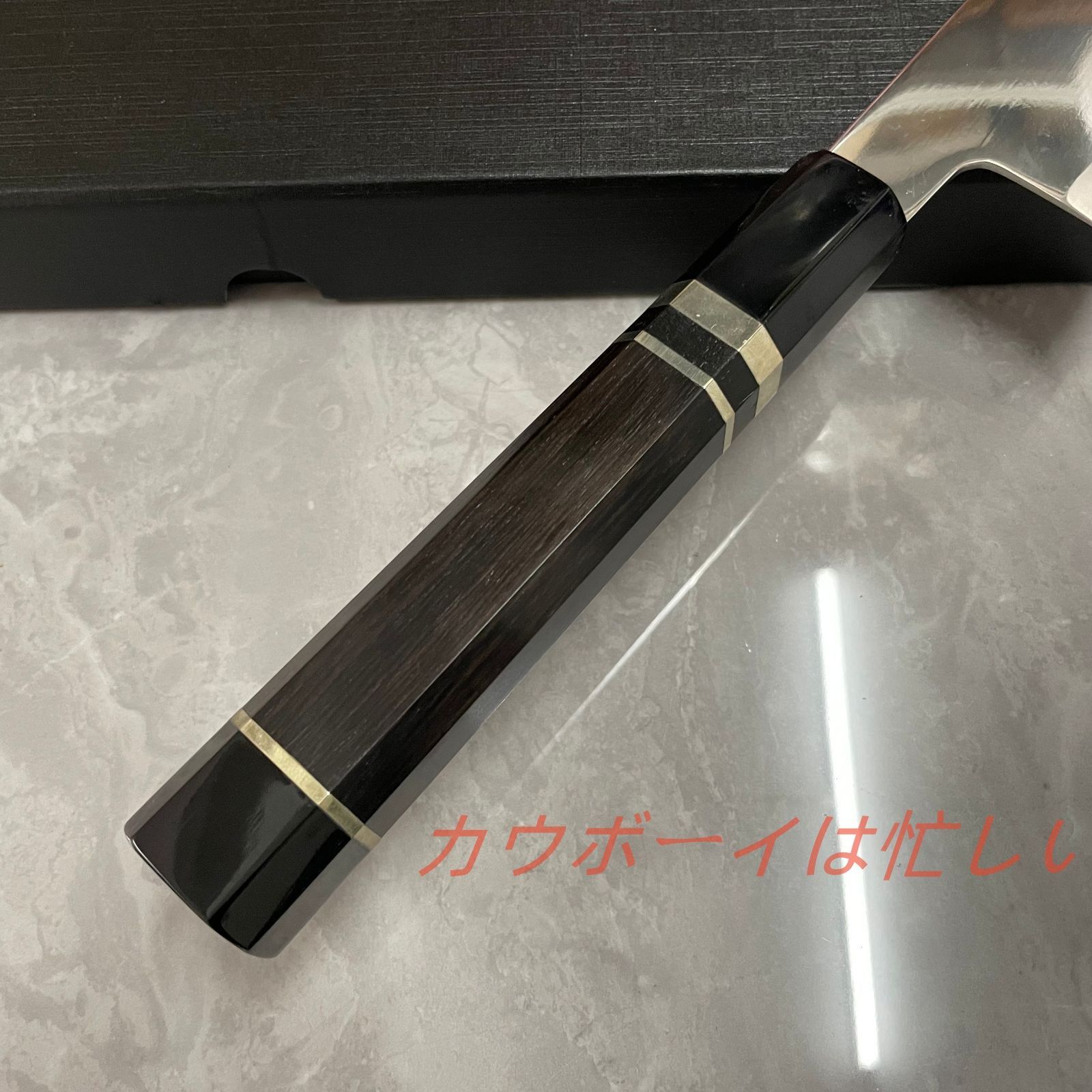 鏡面仕上げ VG10号本焼出刃包丁270mm 八角柄 黒檀黒水牛角八角柄 