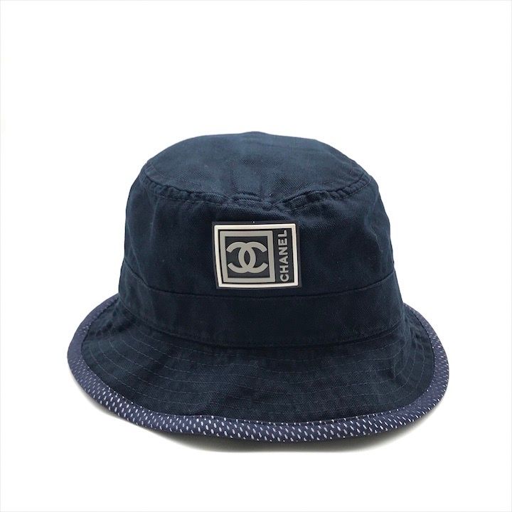 良品 CHANEL シャネル ココマーク スポーツ ライン ハット 帽子 