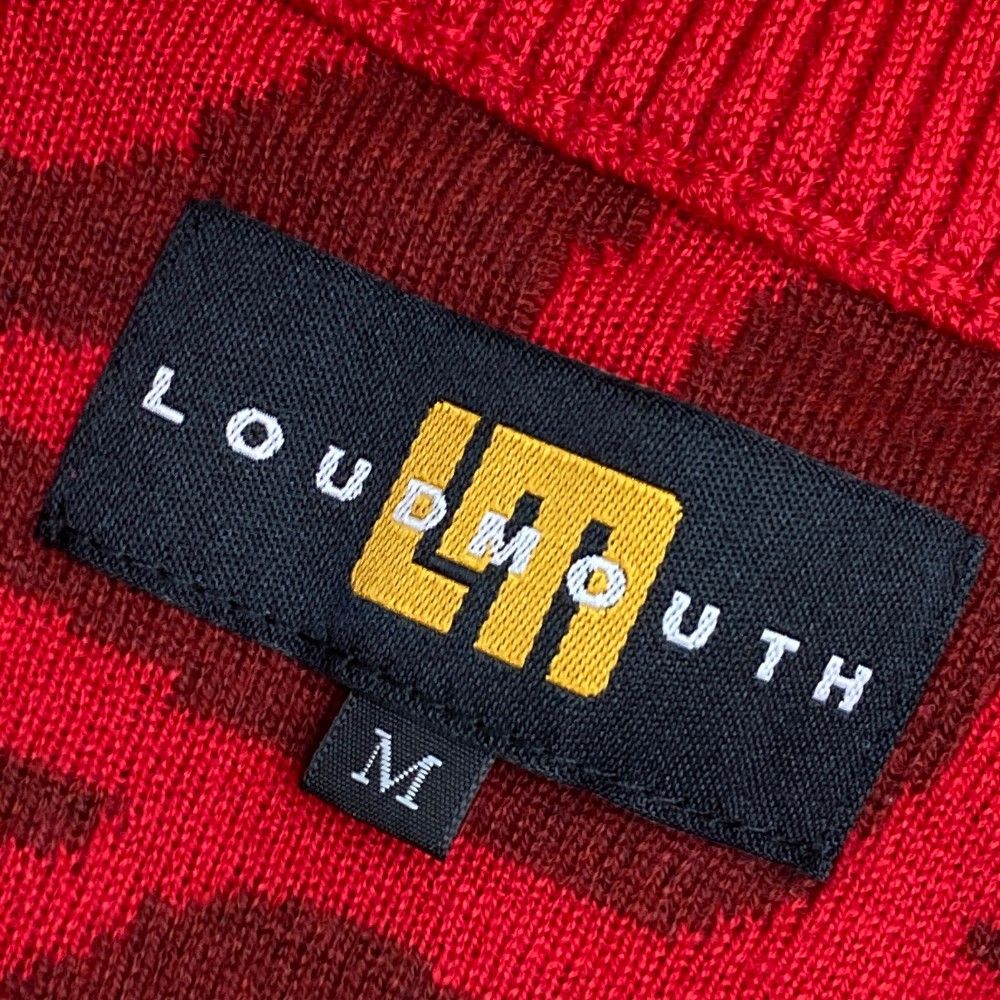 サイズ：M LOUD MOUTH ラウドマウス  ハーフジップニット セーター  レッド系 [240101452447] ゴルフウェア メンズ ストスト サイズ：M LOUD MOUTH ラウドマウス ハーフジップニット
