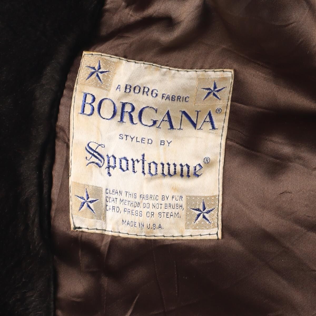 古着 BORGANA by Sportowne フェイクファー ハーフコート USA製