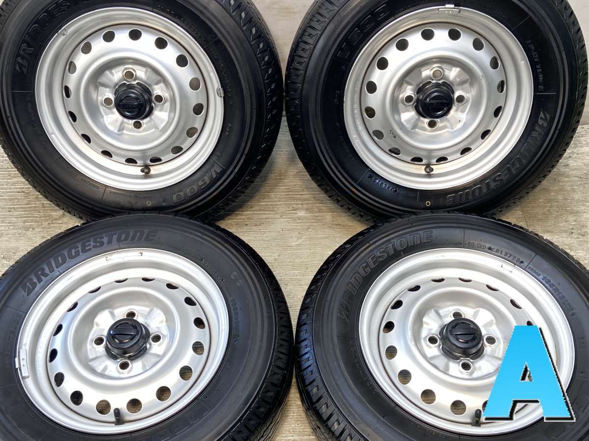 165R13 6PR ブリヂストン V600 日産純正 13x5.0 100-4穴 中古