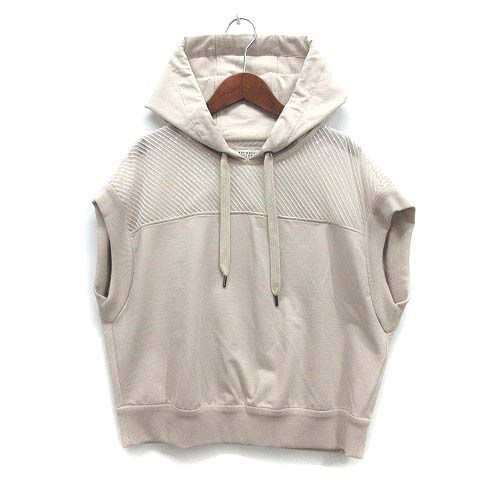 ブルネロクチネリ BRUNELLO CUCINELLI 2025SS スパンコール 装飾 ライト スウェット パーカー シルクシフォン 切替 ライトベージュ S