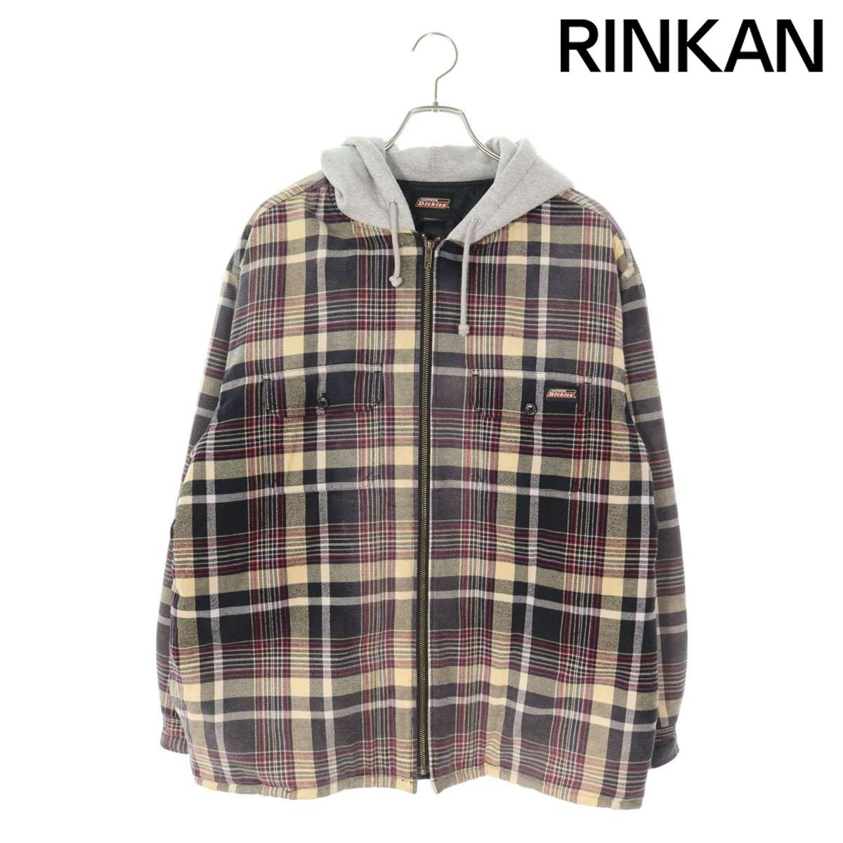 シュプリーム ×ディッキーズ Dickies　  23AW  Dickies Plaid Hooded Zip Up Shirt プレイドフーデットジップアップ長袖シャツ メンズ M 【2/27～3/18 タイムセール】