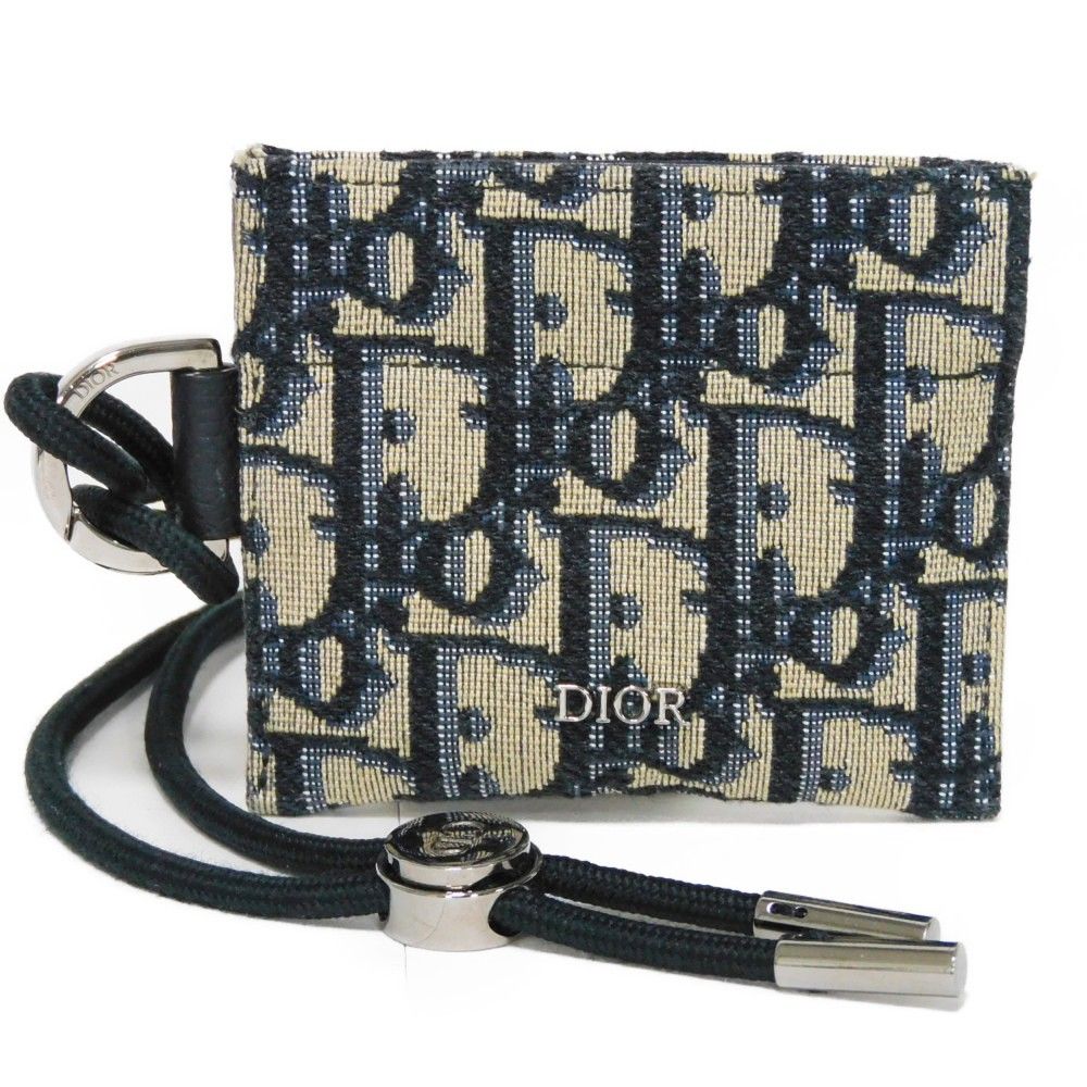 Dior ディオール ネックストラップ コインパース ロゴ メタル ベージュ 