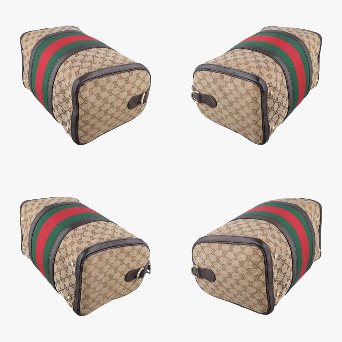 グッチGucciシェリーラインベージュ×グリーン×レッドキャンバス×レザー247205G017070502