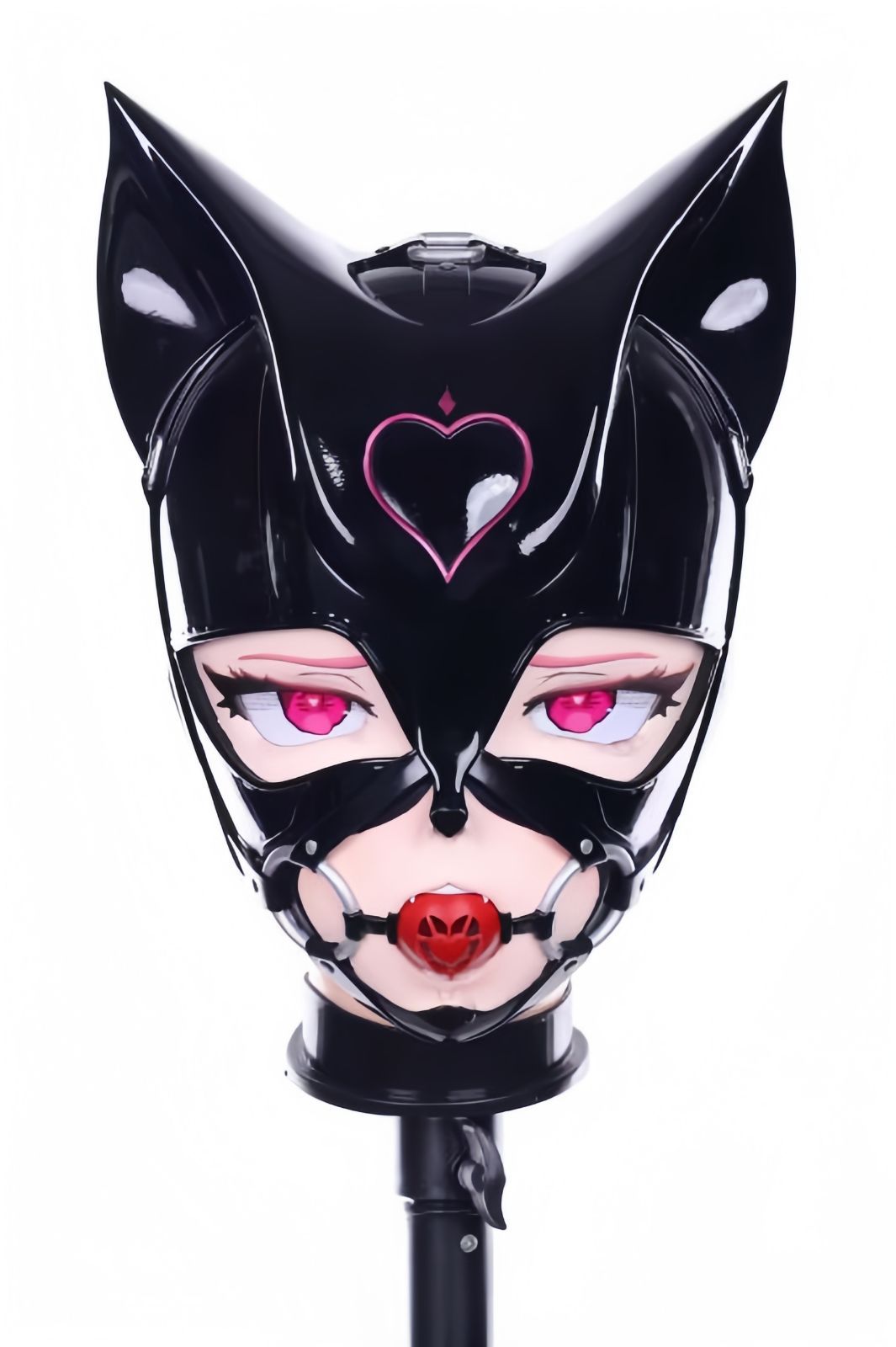 全頭マスク ロック付き NO.1195 フルマスク ドール ヘッドロリータ人形 コスプレ 変身 仮装 着ぐるみ 二次元美少女