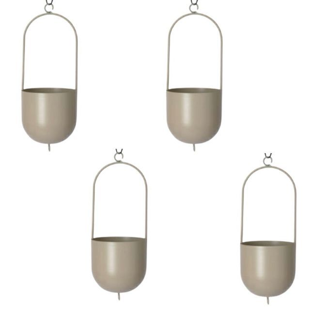 花 観葉植物用ポット ファンヌ ハンギング MB HANGING 4個入り 23133 底穴なし パウダーコートスチール製 代引き不可 ハンキングポット 吊るしタイプ FARM p255