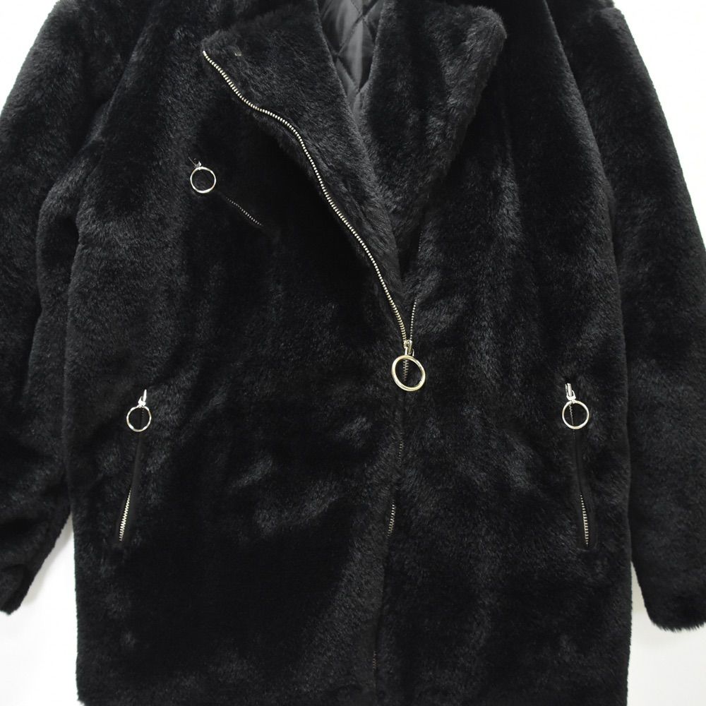 AIVER ファージャケット ファーコート aiver ブラウン フェイクファー