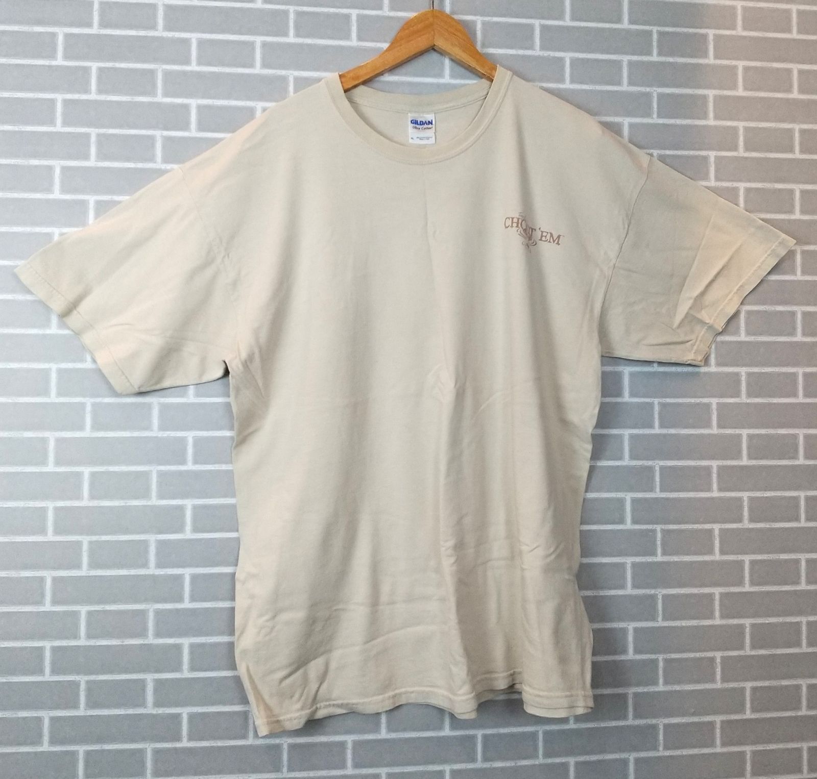 M1-00269 【Mens】GILDAN(ギルダン) 半袖 Tシャツ (XL) /ベージュ 首 