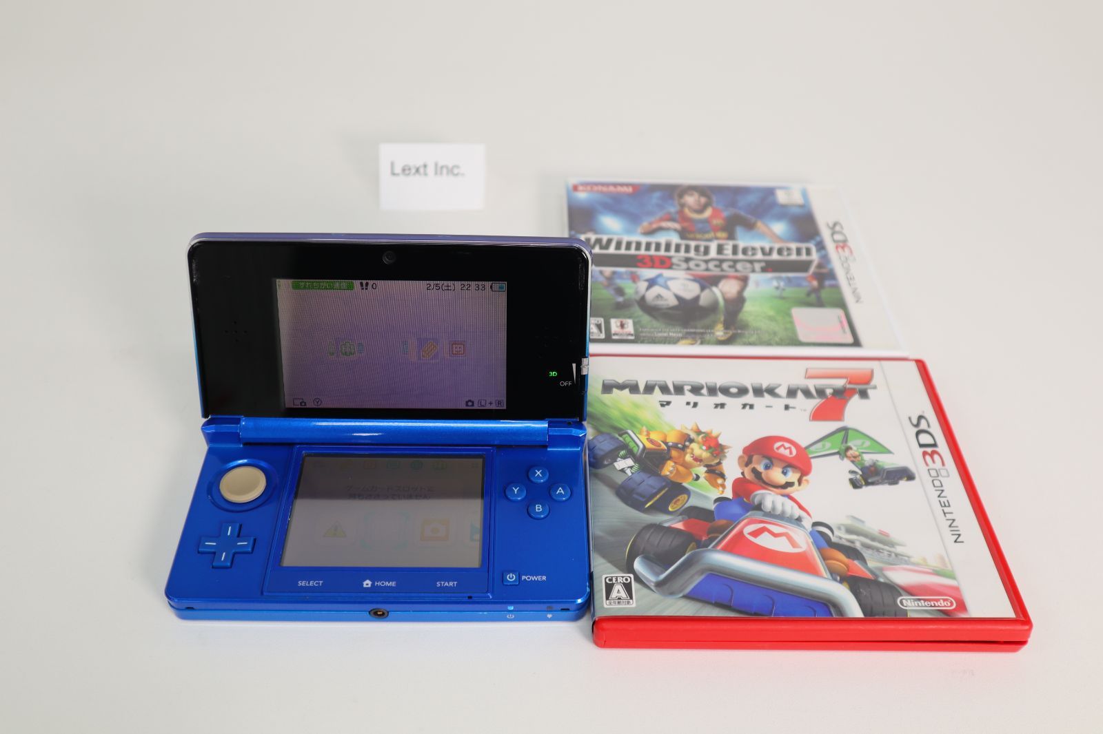 Nintendo 3DS 本体＋ソフト2本＊動作確認済／マリオカート7・ウイイレ