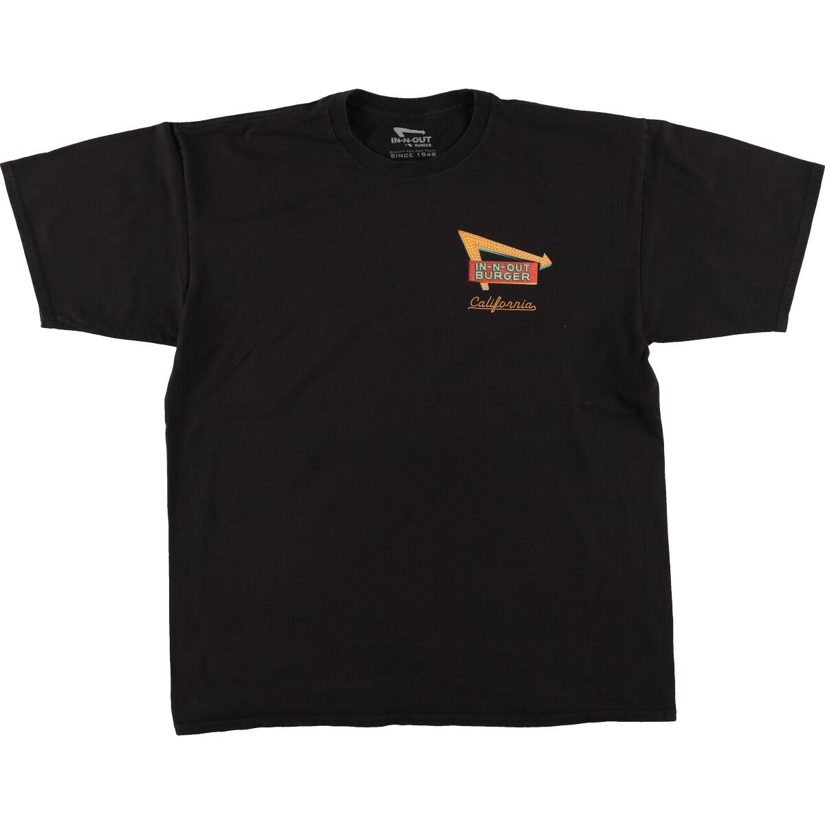 古着 IN-N-OUT BURGER CALIFORNIA バックプリント アドバタイジングTシャツ メンズL相当 /eaa432655