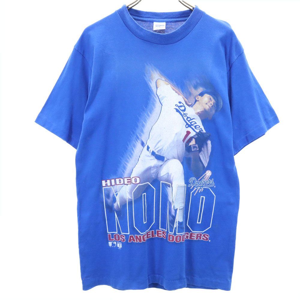 SALEM SPORTSWEAR 90s Dodgers オールド 半袖 Tシャツ M ブルー系 NOMO HIDEO メンズ 古着 【240330】