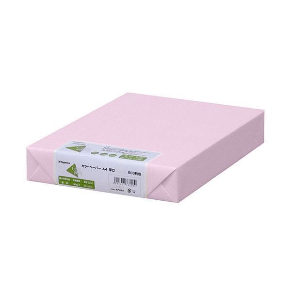 (まとめ) 長門屋商店 Color Paper A4厚口 さくら ナ-3369 1冊(500枚)  