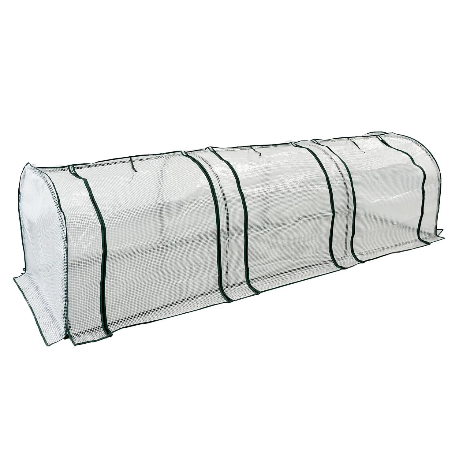 害虫 鳥防止 植物 防雨 防寒 植物保温 棚 育苗 園芸 野菜用温室 簡易温室 温室 園芸 棚 ラック 家庭菜園 抗UV 防水 PE幅297cm×奥行き100cm×高さ80cm ホワイト ビニール温室 ビニールハウス