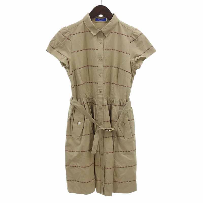 【美品】バーバリーブルーレーベル ボーダー 半袖 ワンピース 38 M BURBERRY BLUE LABEL 「BURBERRY LABEL」 ボーダー柄半袖