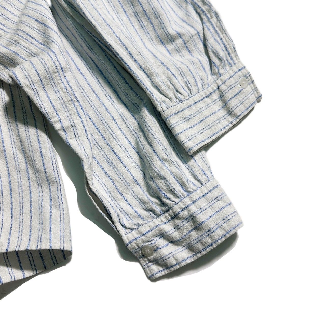 グランパシャツ プルオーバー 長袖シャツ ストライプ   古着 【UR-0015】