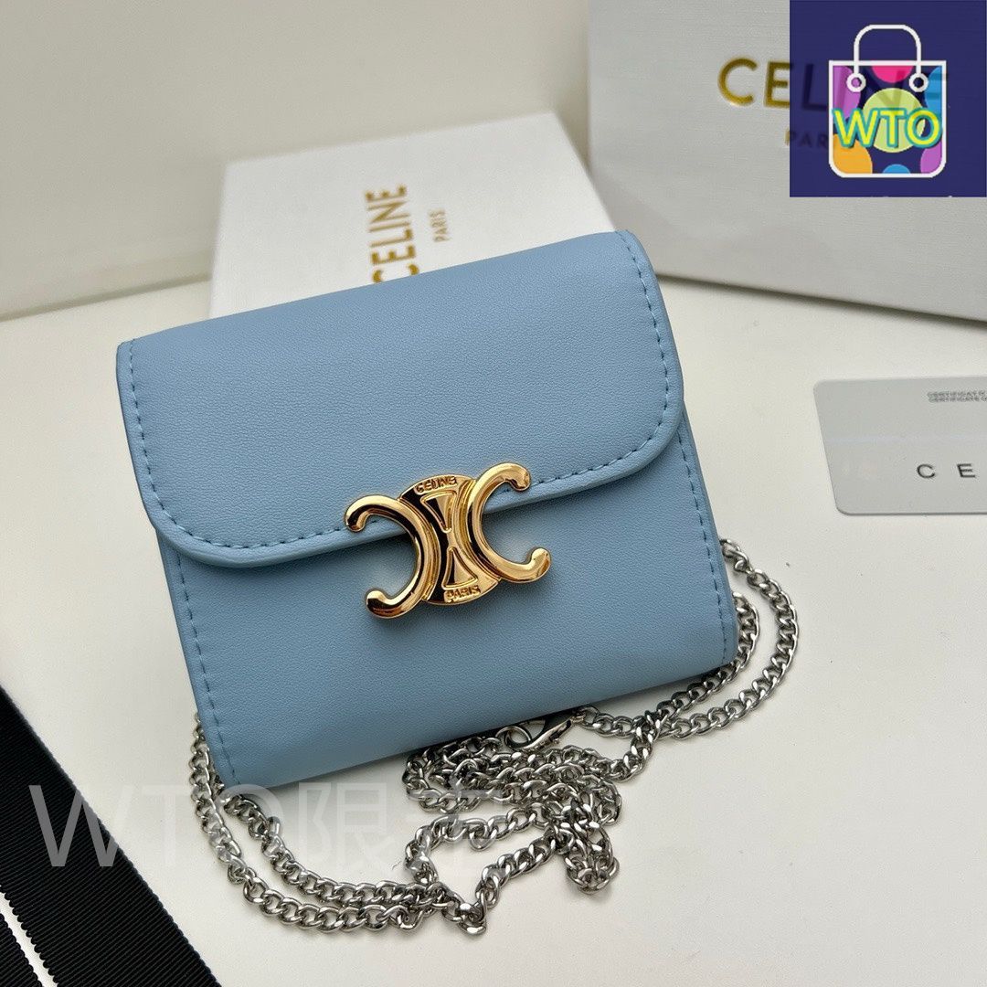 トリオンフ　チェーンウォレット CELINE☆チェーンウォレット トリオンフ カーフスキン☆関税込み