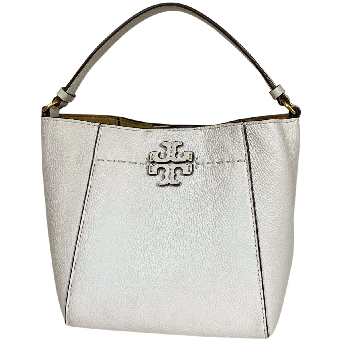 トリーバーチ Tory Burch マックグロー スモール バケットバッグ 2WAY ショルダーバッグ ハンドバッグ レザー ホワイト レディース  【中古】