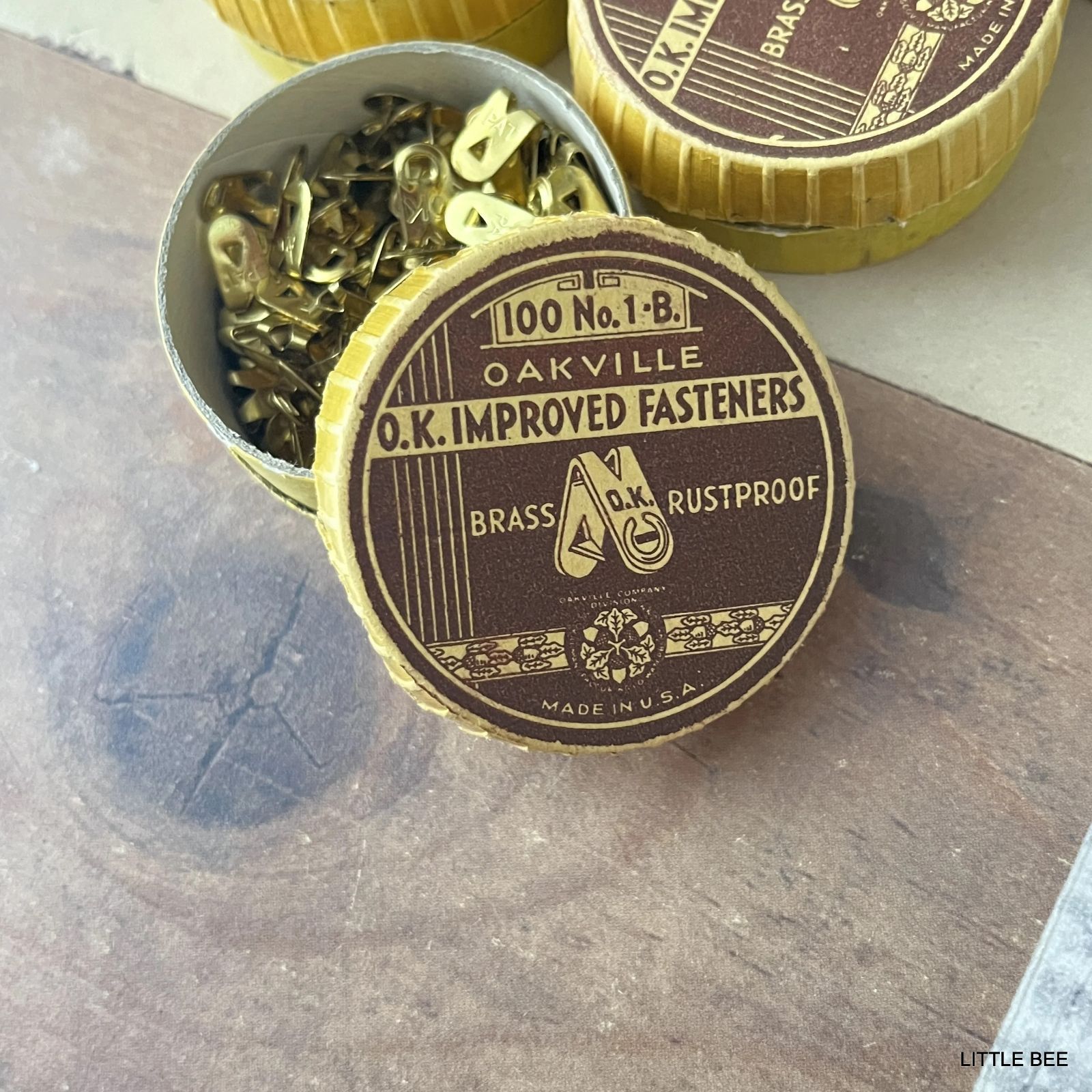 132・【残1】R-1512 ヴィンテージペーパークリップ 真鍮 1箱 クリップ