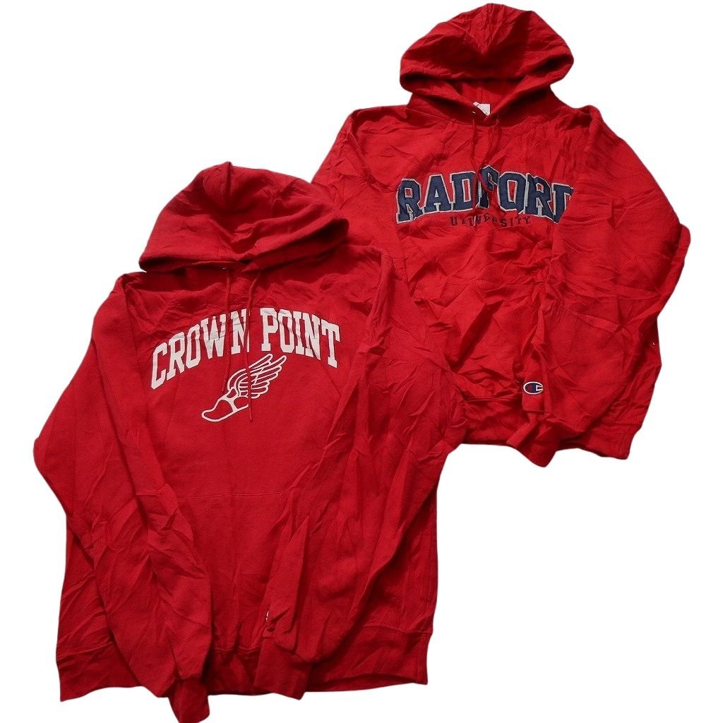 古着卸 チャンピオン Champion スウェット 8枚セット メンズ M ラグラン カレッジ風 ３段ロゴ フーディー 古着 NC0983