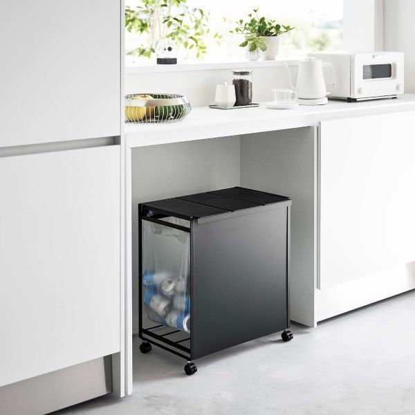 蓋付き目隠し分別ダストワゴン タワー