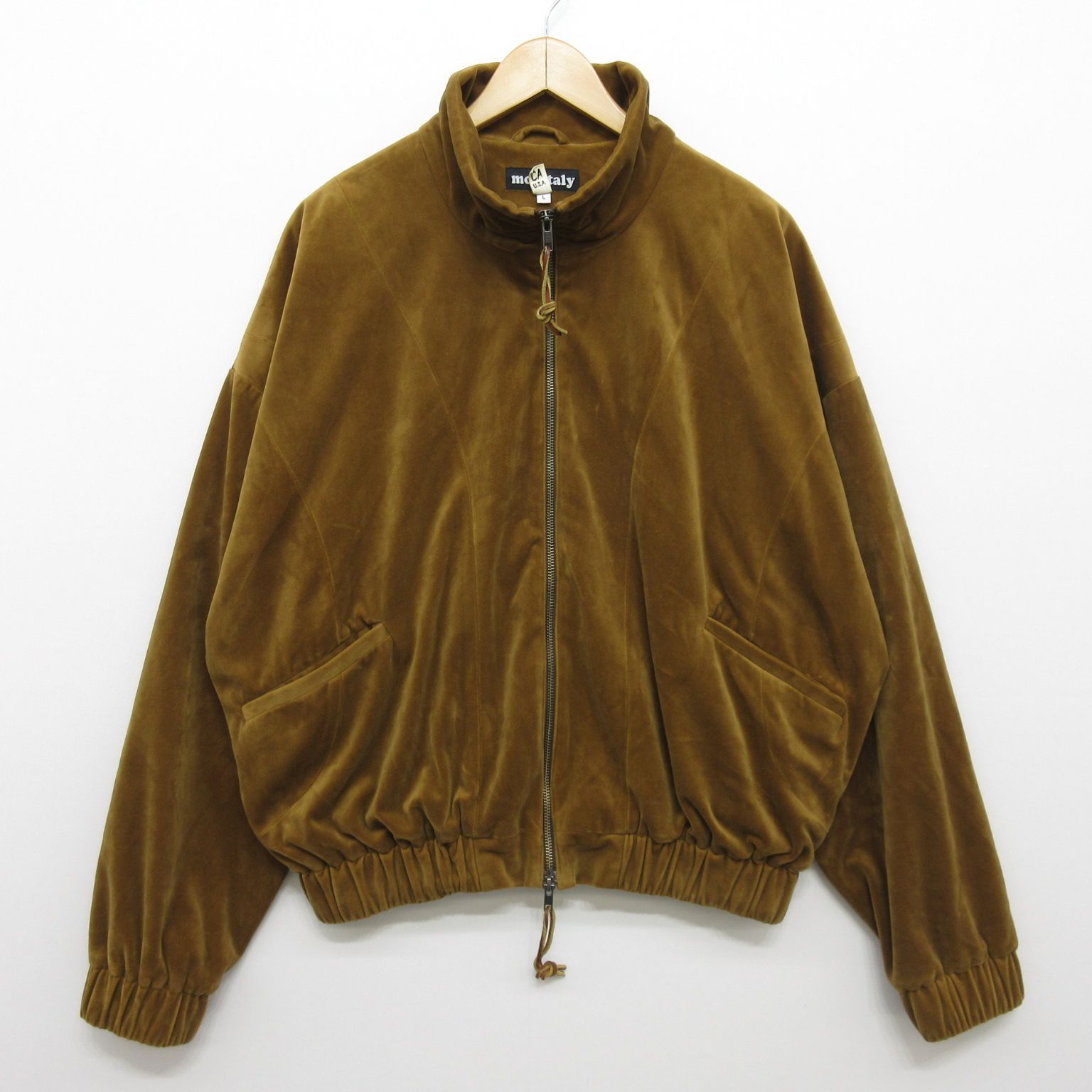 monitaly モニタリー ベロア ブルゾン ダブルジップ Lサイズ BROWN 