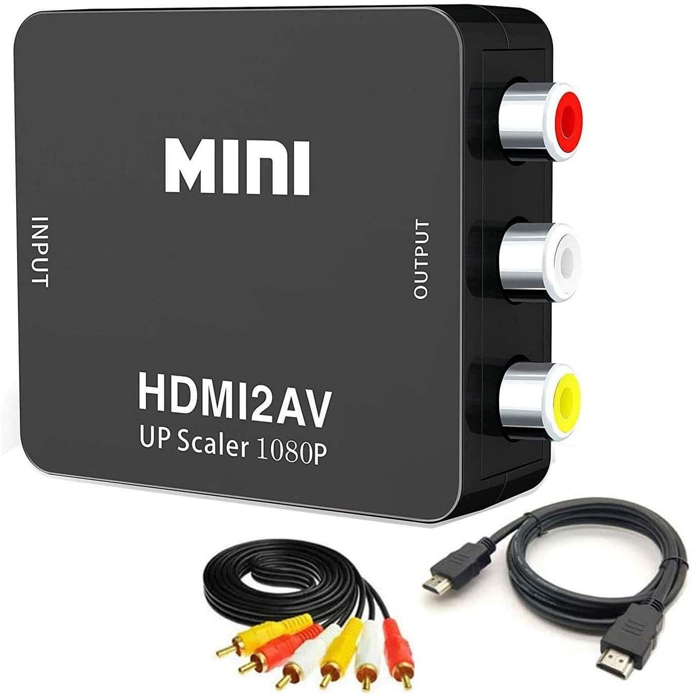 RCA to HDMI変換コンバーター コンポジットをHDMIに変換アダプタ av to hdmi変換ケーブル 1080P 720P対応 音声転送　USB電源必要 2m