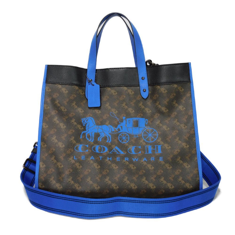 【COACH】コーチ フィールドトート ショルダー コーチ フィールド トート 22 ショルダーバッグ ブルー ロゴ