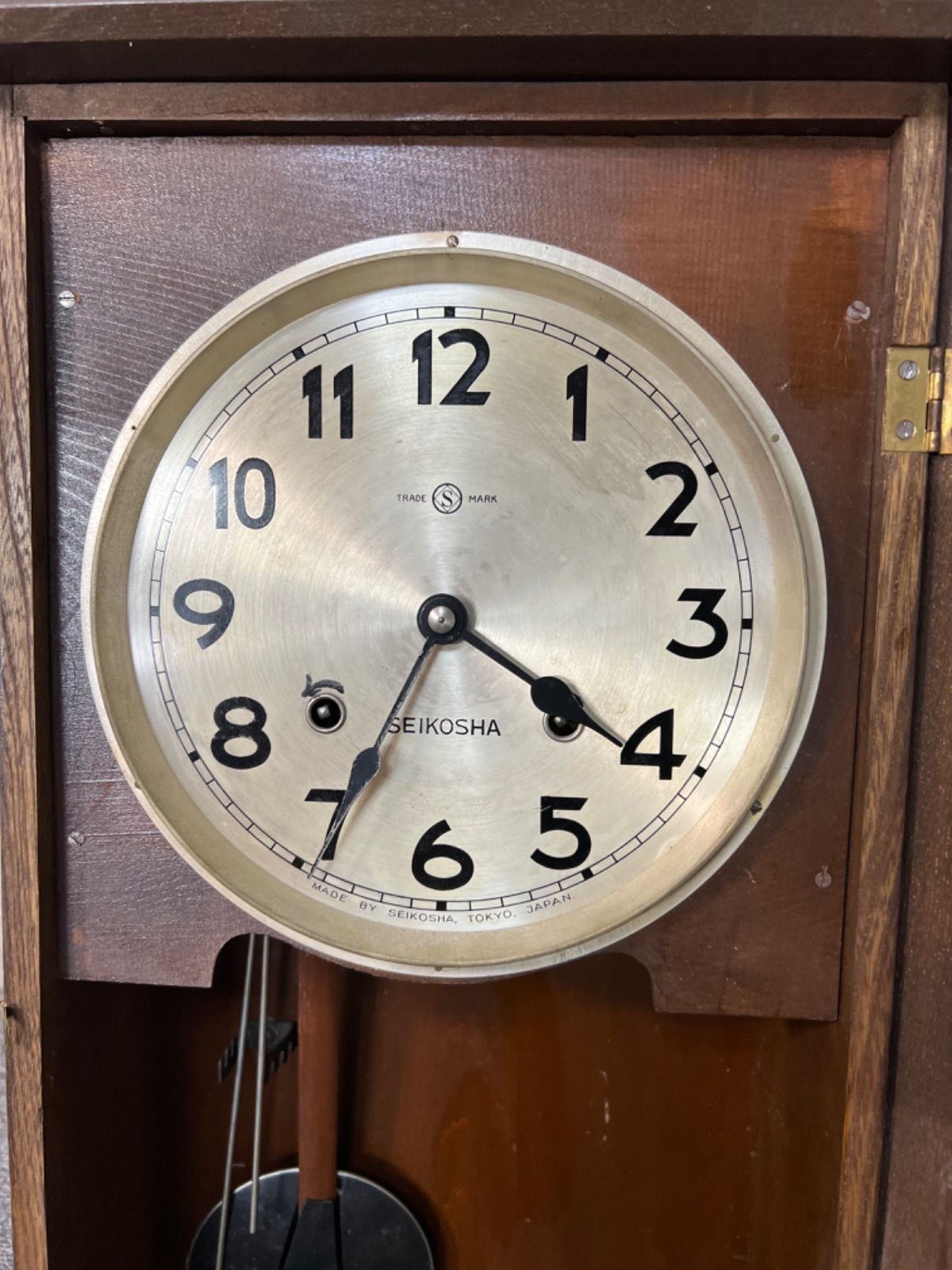 ひやどんとくだい 精工舎柱時計、レトロ柱時計、約100年前、約95センチ、 ひやどんとくだい 精工舎柱時計、レトロ柱時計、約100年前、約95