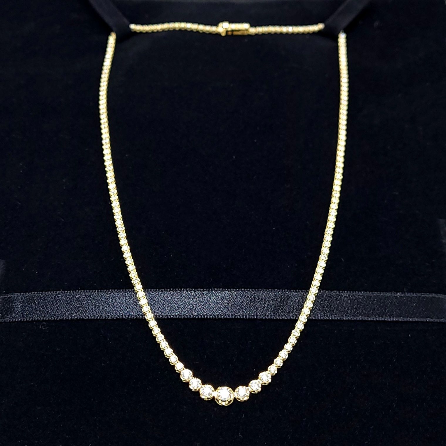 永遠の輝き 3ct ダイヤモンド K18 テニス ネックレス 鑑別書付 - メルカリ