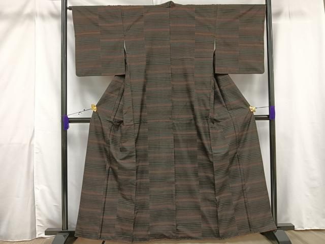 平和屋着物□本場大島紬 横段文 黒地 正絹 逸品 AAAU9103mf - メルカリ 