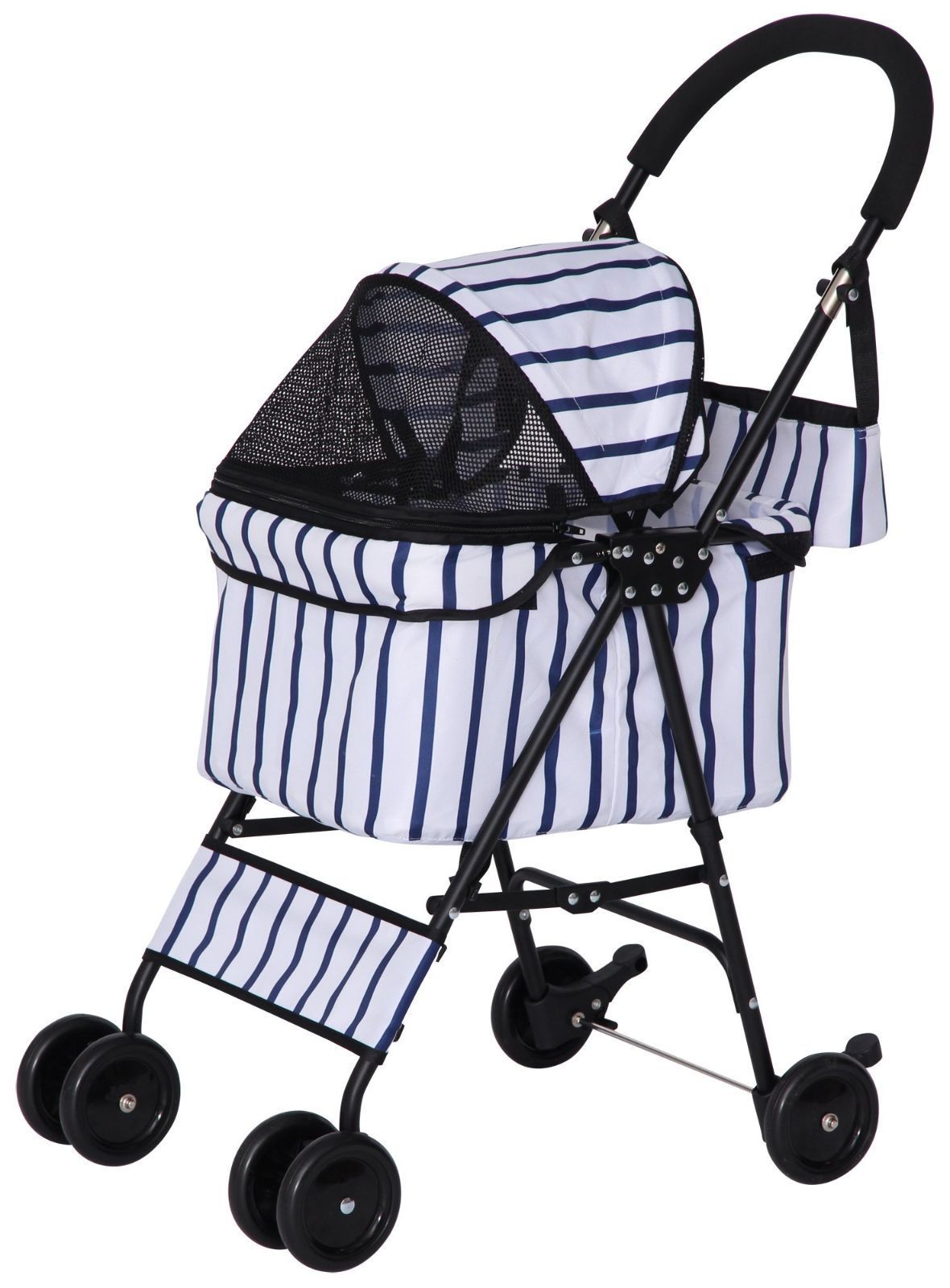 セール アイリスプラザ 折り畳み ミニペットカート 4輪 ストライプ
