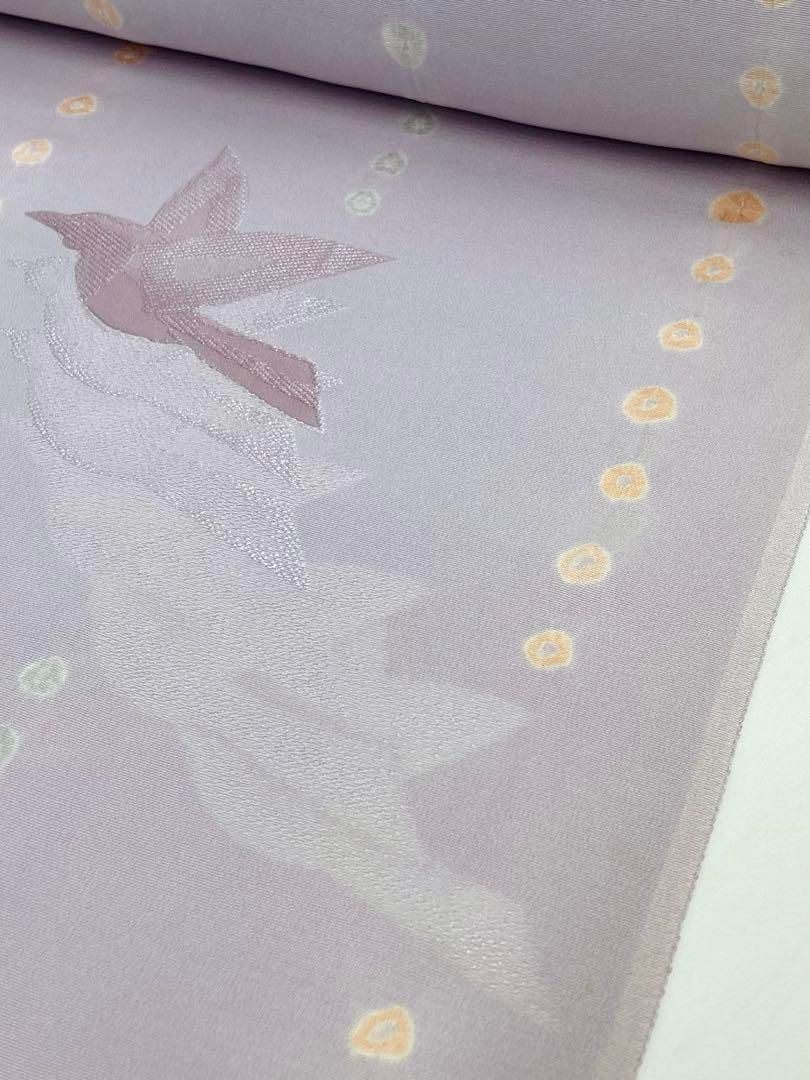 小紋 絞り 鳥 紋意匠 正絹 反物 - メルカリ