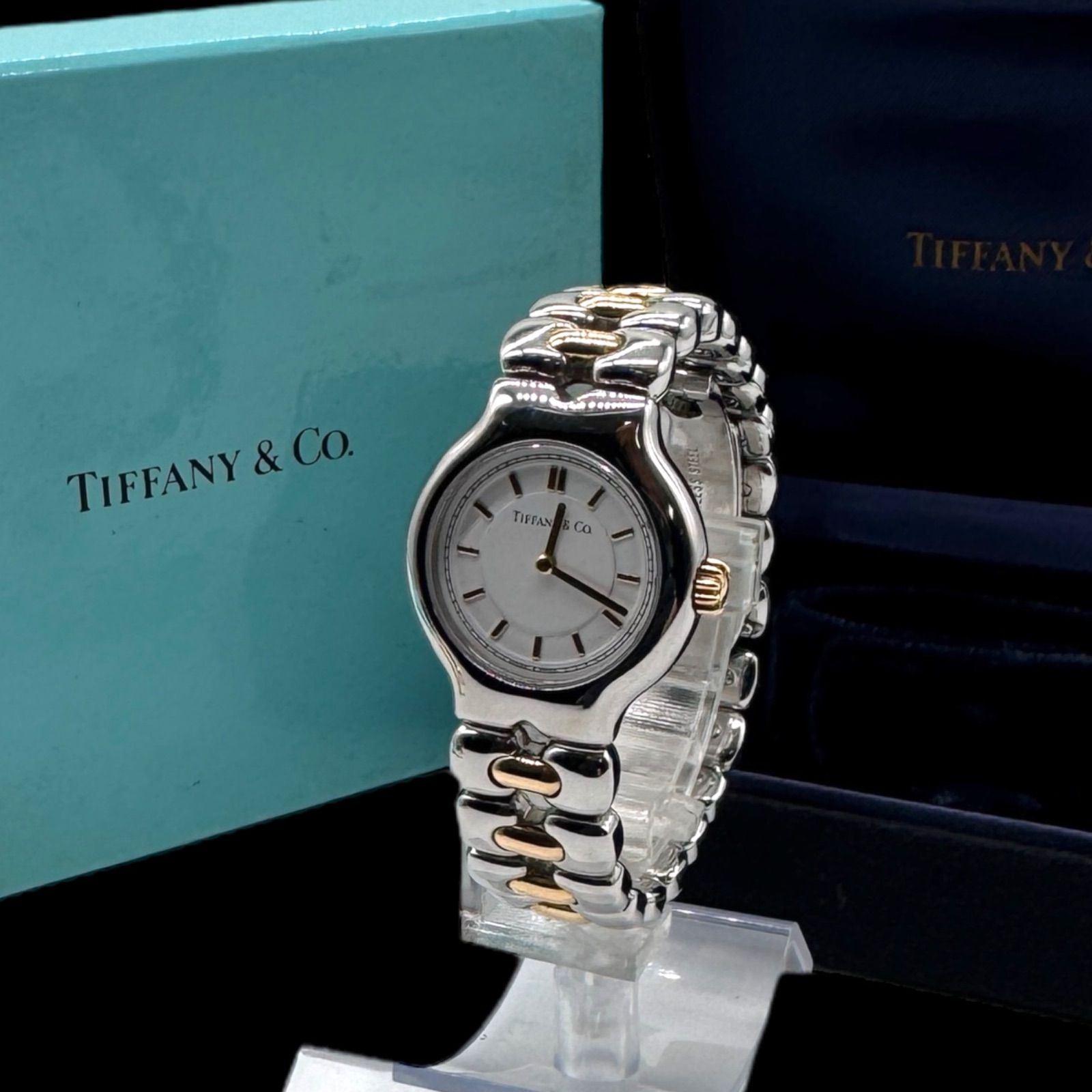 稼働 美品 TIFFANY&Co ティファニー 18K SS TESORO ティソロ 稼働 美品 TIFFANY&Co ティファニー 18K SS TESORO ティソロ
