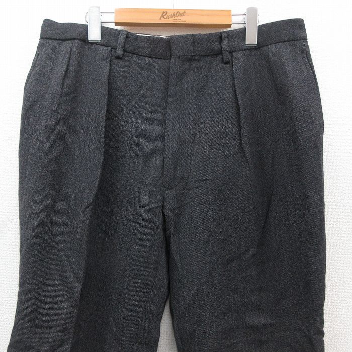 W36|古着 ラルフローレン ブランド スラックス パンツ メンズ 90s 黒 ブラック spe 25oct06 ボトムス ロング