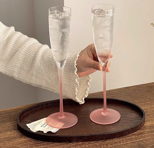 ♥ エレガント クリア ピンク ワイングラス 2個セット モダン 感 北欧風 食器 USTAUSTRALIA_COM_AU