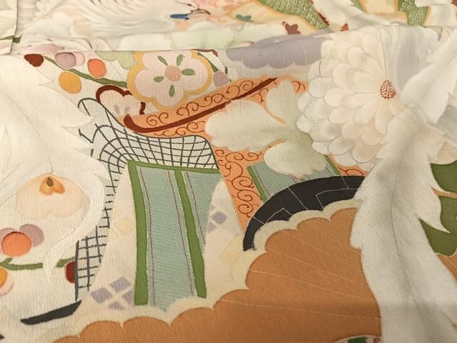 平和屋着物○アンティーク 大正ロマン 振袖 鳳凰花文 黒地 正絹 逸品