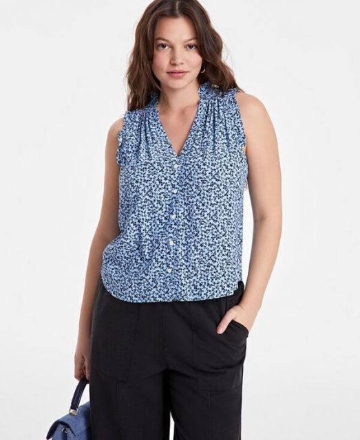 ブラウス シャツ SLEEVELESS SHIRT WOMENS / スリーブレス シャツ ウィメンズ レディース ORCIVAL ブラウス シャツ | リネン スリーブレスシャツ WOMEN