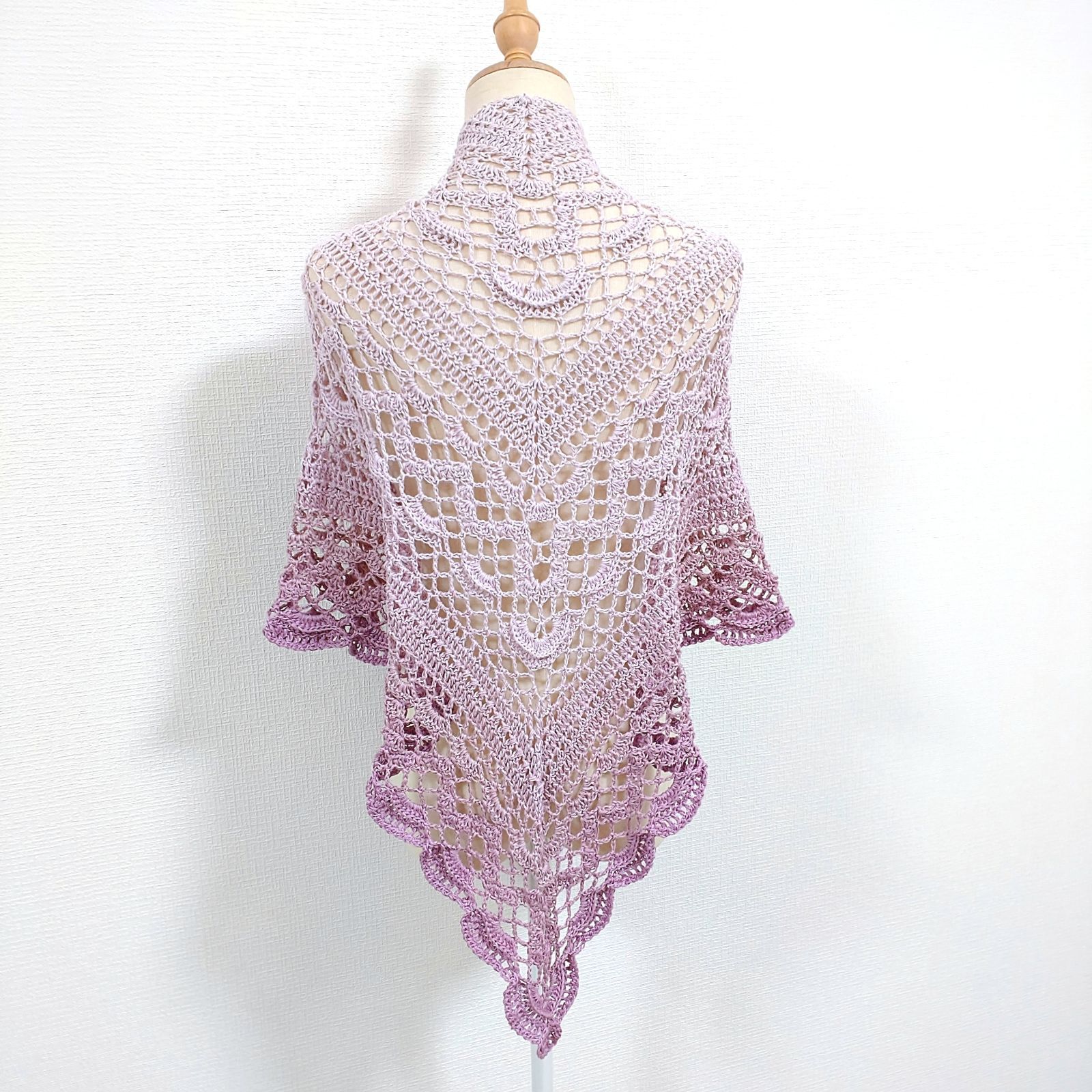 三角 バレエショール 年中使用可 手洗可 100%コットン 海外輸入糸