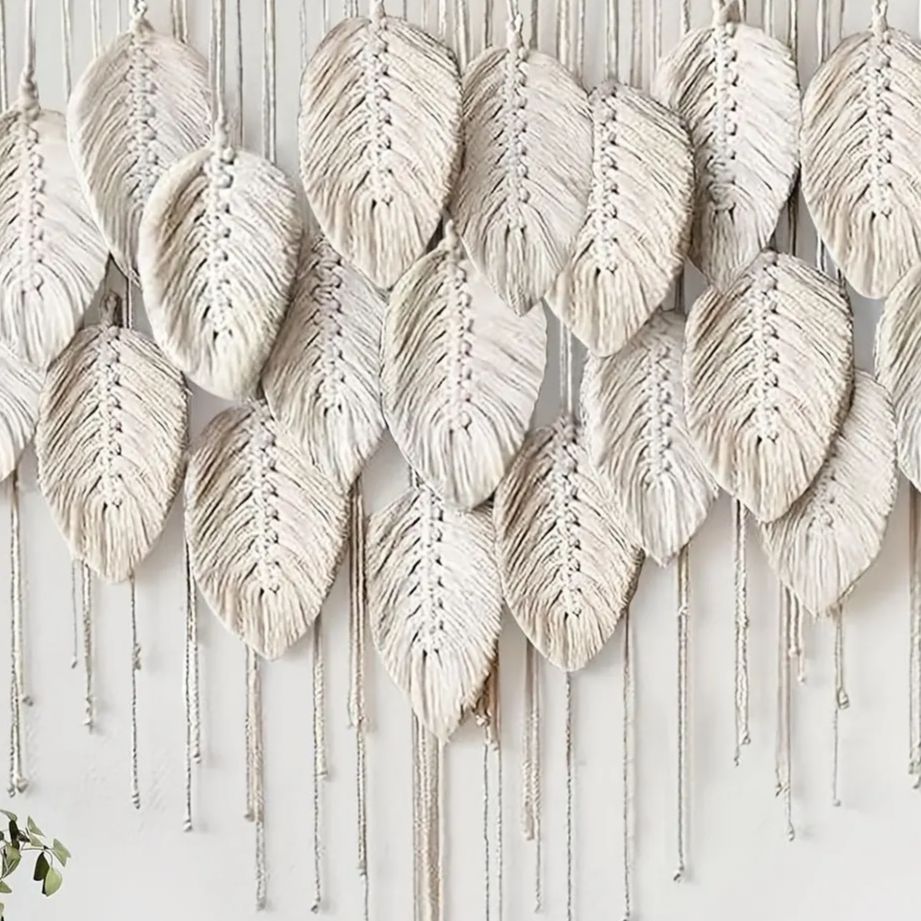 オブジェ タペストリー ボヘミアン手織り葉 壁掛けタペストリー