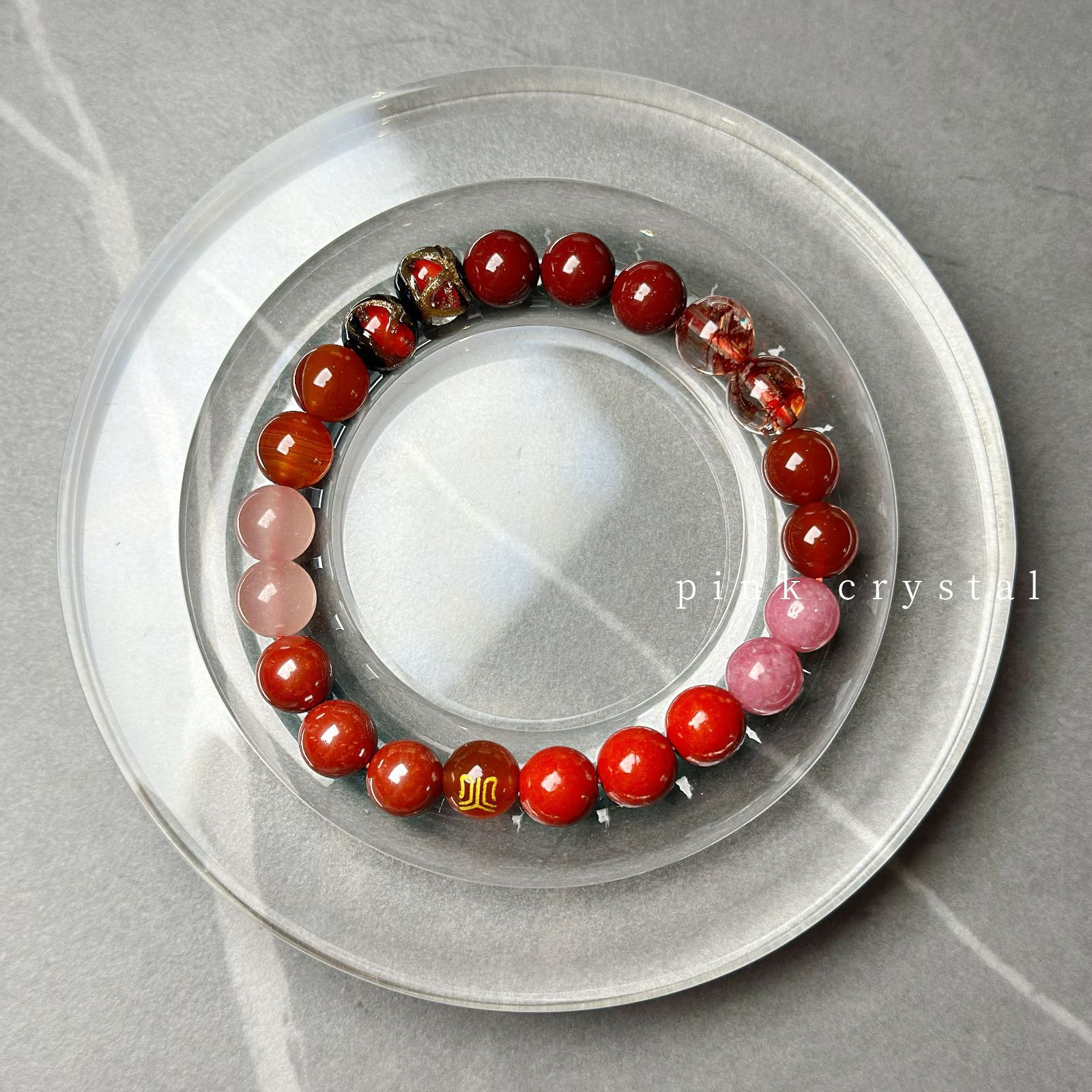五行バランスシリーズ「火」〜天然石ブレスレット（8mm）