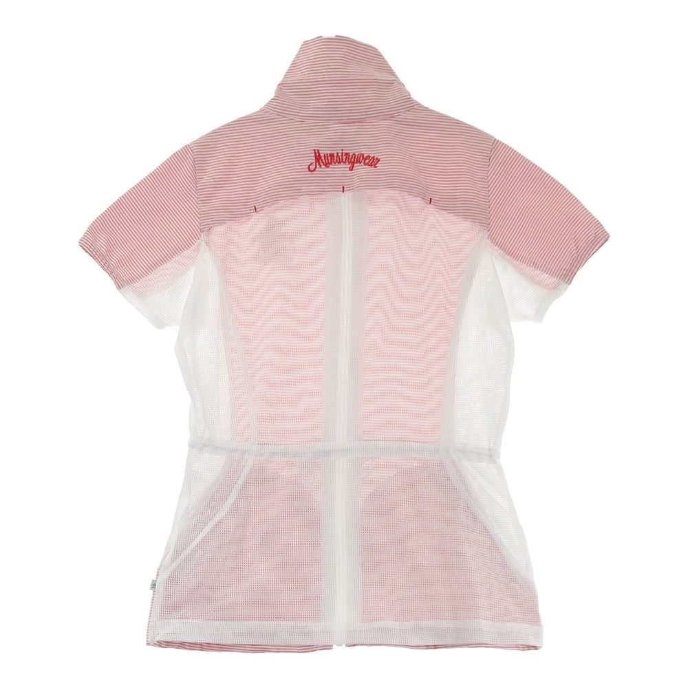 サイズ：M MUNSING WEAR マンシングウェア メッシュ切替 半袖 ジップ