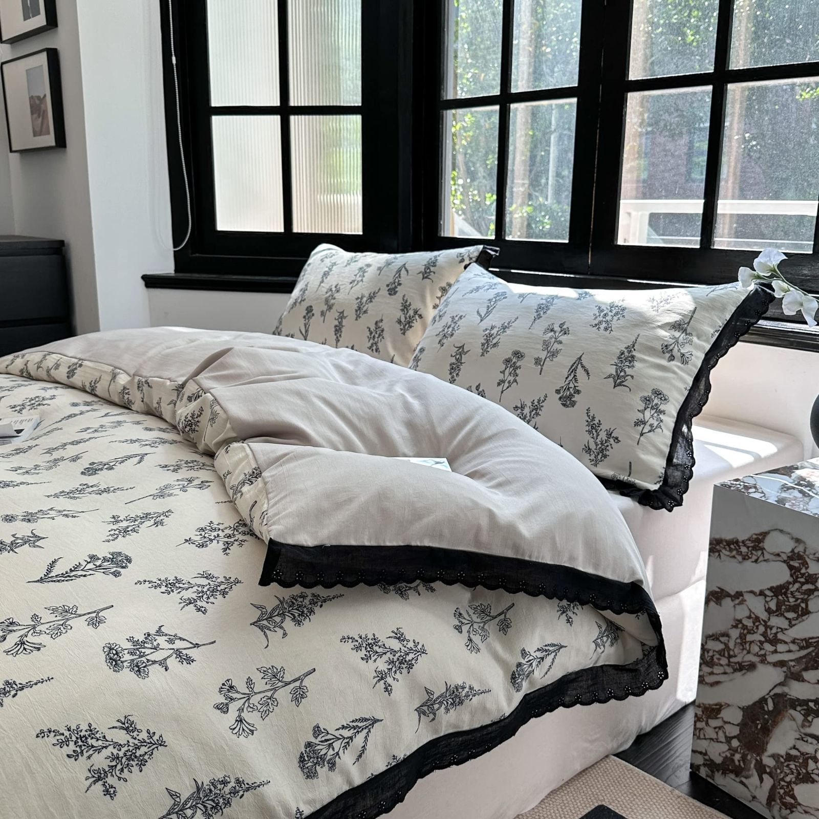 【在庫セール】ダブルジッパー掛け布団カバー オールシーズン対応 洋式・和式兼用 4点セット】フリル付き ボックスシーツ 枕カバー セミダブル 寝具カバー 軽量通気性 【布団カバーセット