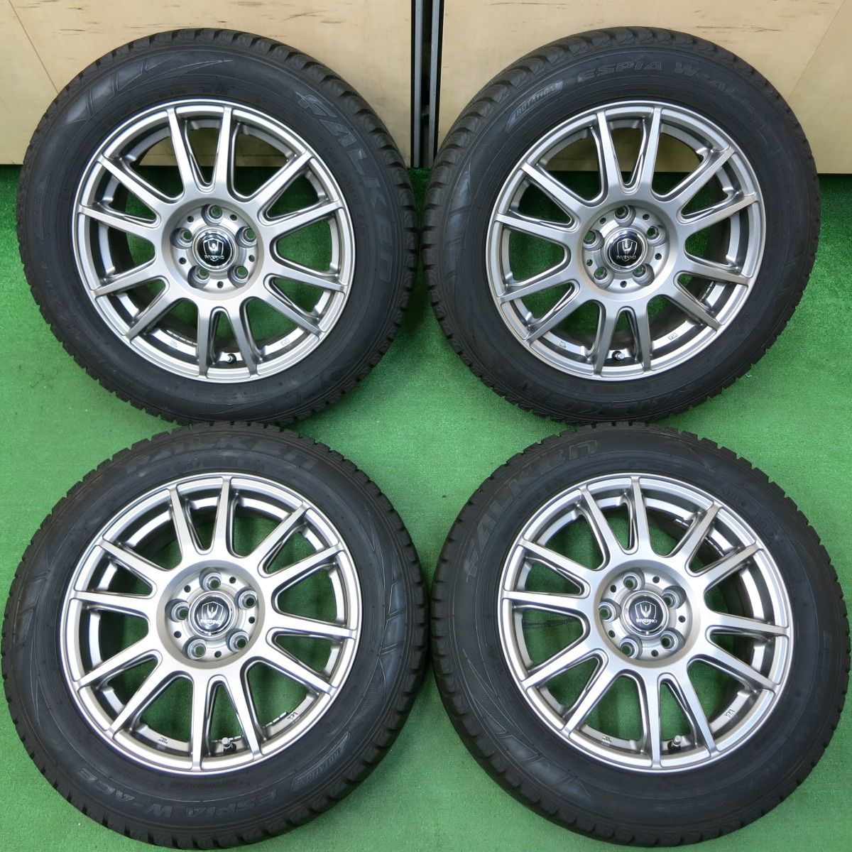 *送料無料* バリ溝！キレイ！9分★スタッドレス 185/60R15 ファルケン エスピア W-ACE INVERNO インヴェルノ 15インチ PCD100/5H★4050110イス