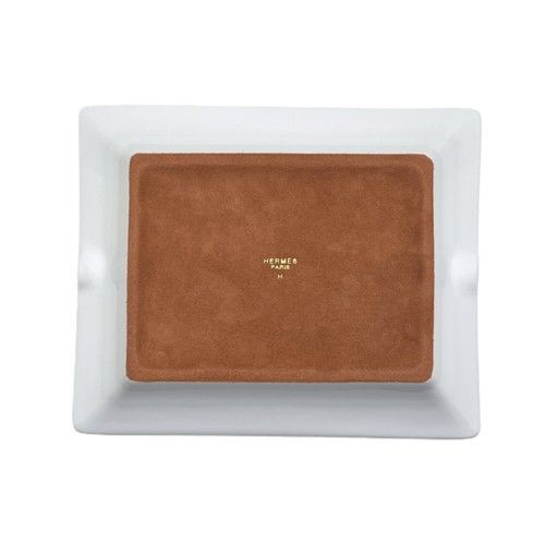 【美品】希少エルメスHERMESアシュトレイ2個セット!お箱付 灰皿 小物入 未使用品】HERMES エルメス アッシュトレイ 陶器 ホワイト